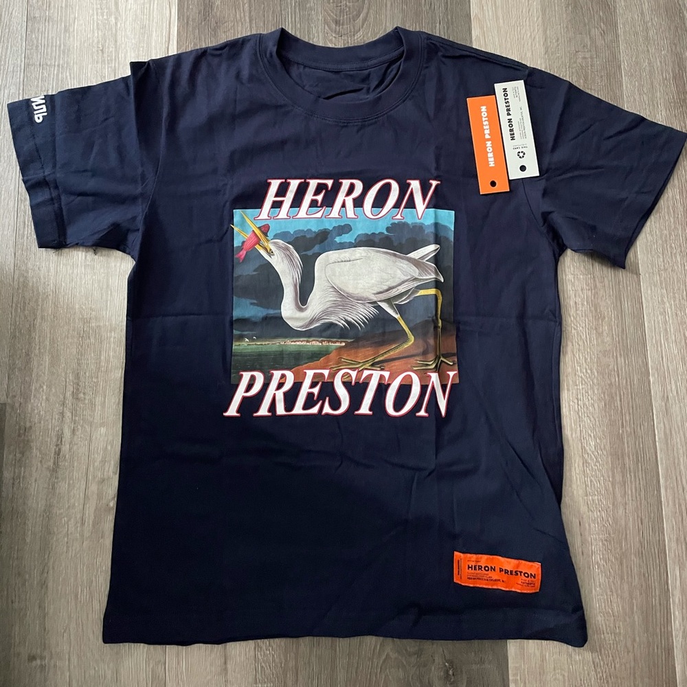 Heron Preston Navy Blue Flamingo Shirt